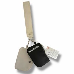 Lululemon Gray & Black Dual Pouch Wristlet Keychain Wallet - NEW